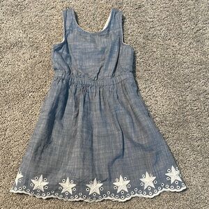 Blue Star Embroidered Kids Dress
